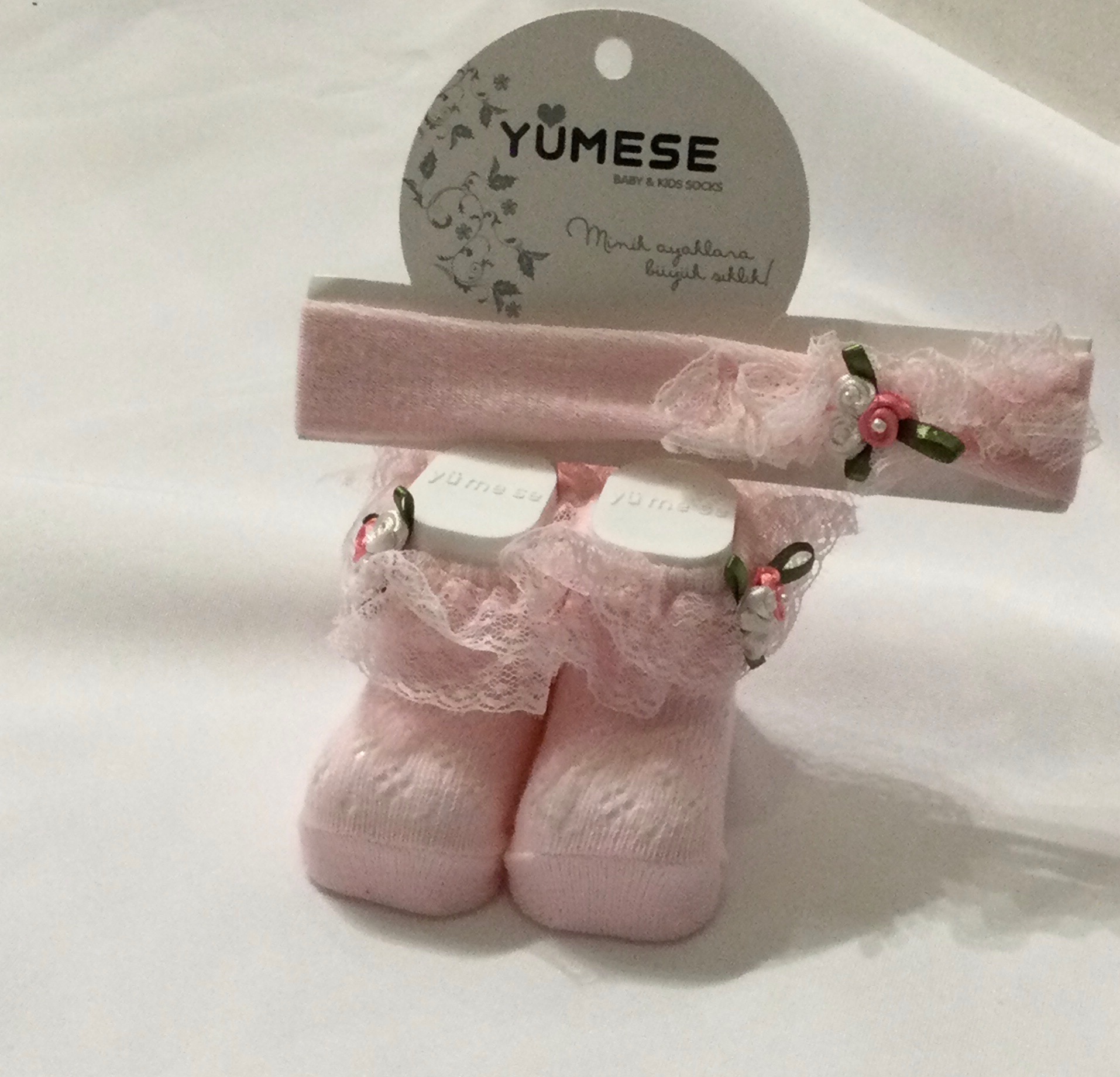 ENSEMBLE CHAUSSETTE ET BANDEAU BÉBÉ