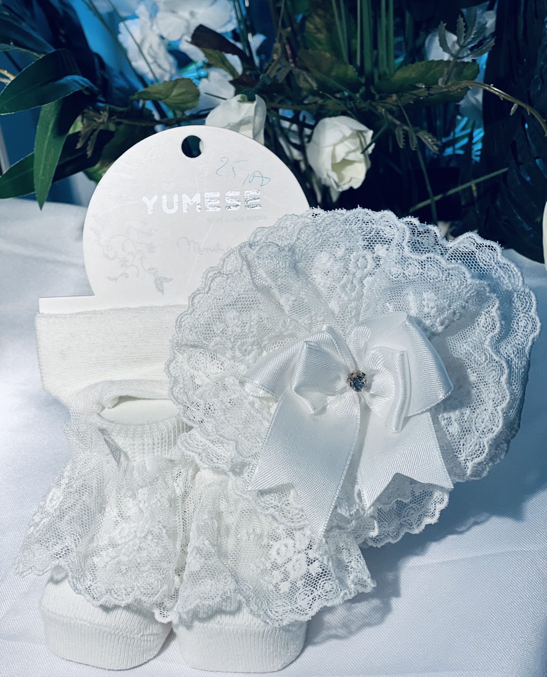 ENSEMBLE CHAUSSETTE ET BANDEAU BÉBÉ